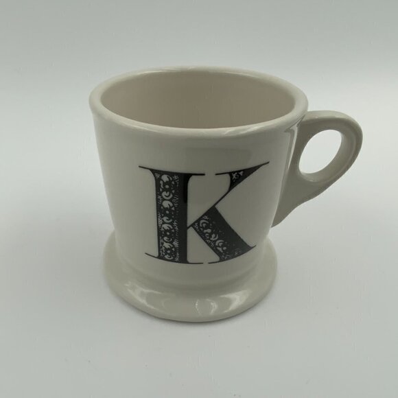 Anthropologie Monogram Letter " K " Ceramic Coffee Teacup Mug Personalized - Picture 1 of 7